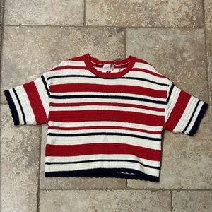 Universal Thread Red and White Striped Knit Top